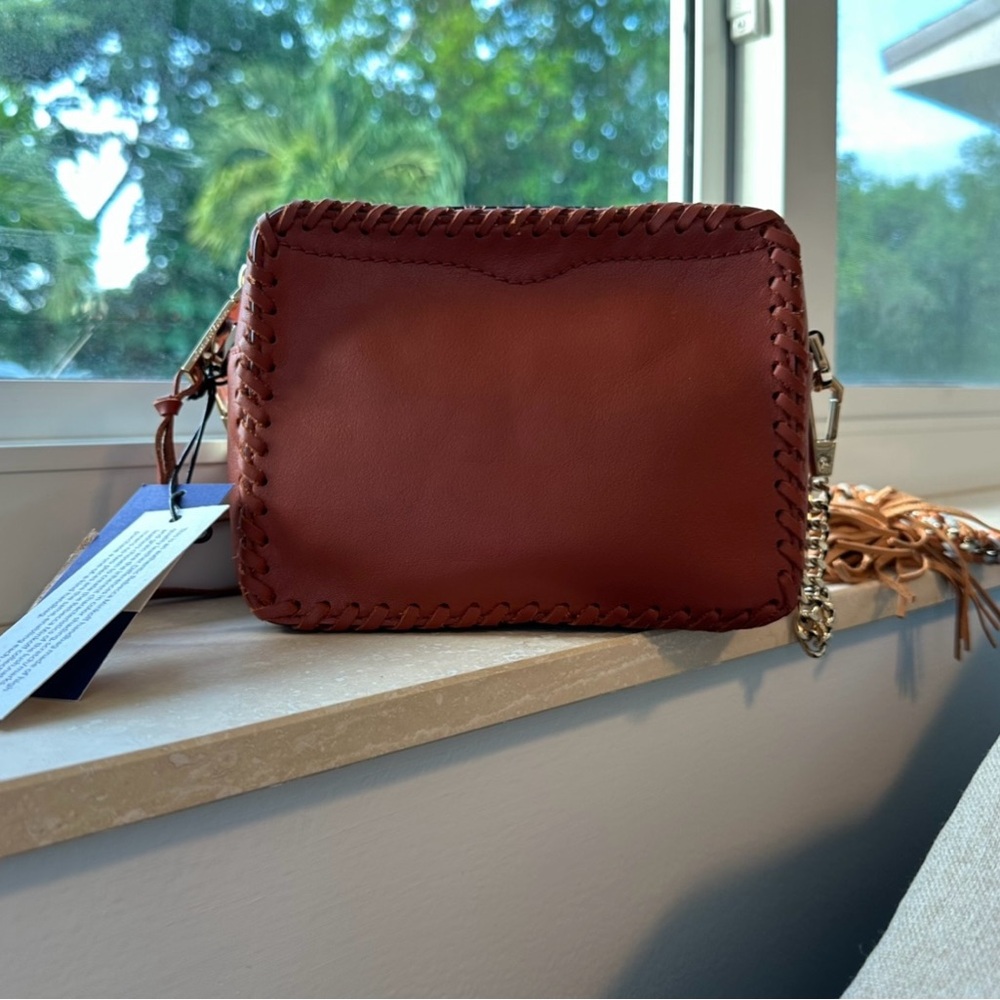 Rebecca Minkoff Brown Camel color Chase Camera Leather Crossbody Bag NWT